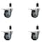 Service Caster 3.5'' Thermoplastic Rubber Swivel 1-3/8'' Expanding Stem Caster Set Total Lock Brake, 4PK SCC-EXTTL20S3514-TPRB-138-4 - alternate 1